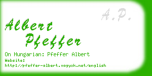 albert pfeffer business card